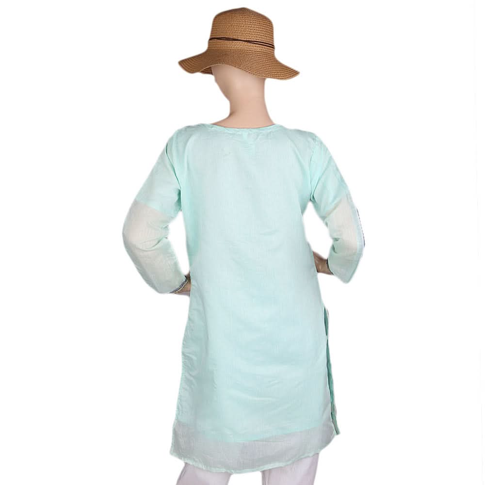Women's Fancy Embroidered Kurti - Cyan, Women, Ready Kurtis, Chase Value, Chase Value