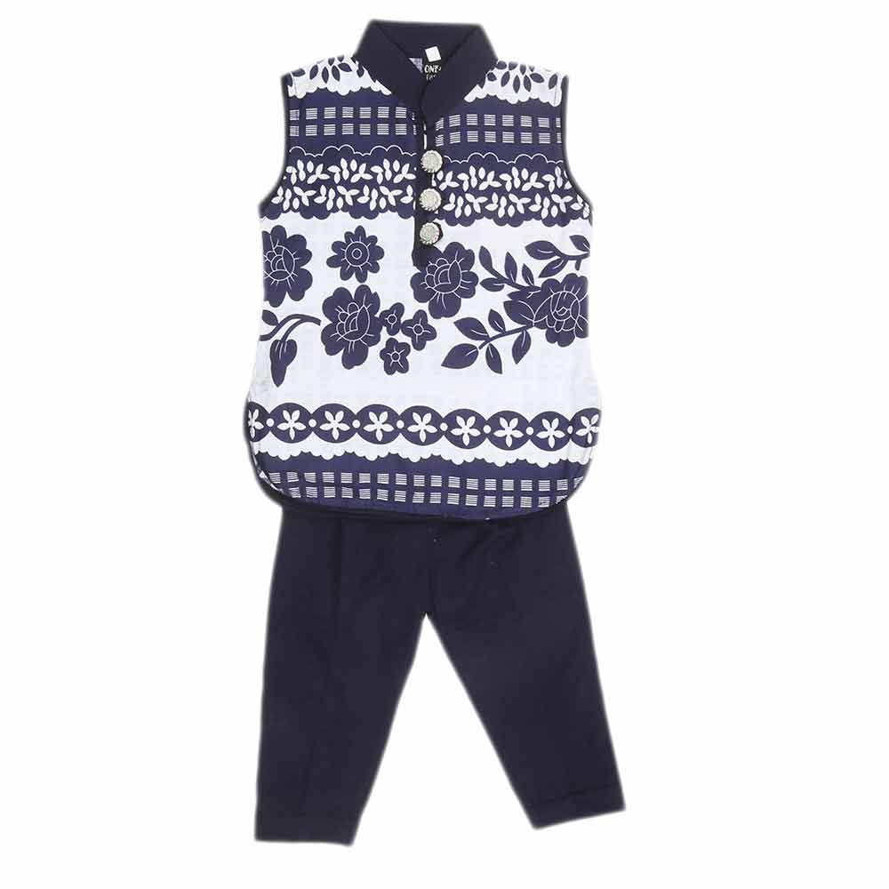 Newborn Girls Fancy Suit 2 Pcs - Dark Blue, Kids, NB Girls Sets And Suits, Chase Value, Chase Value