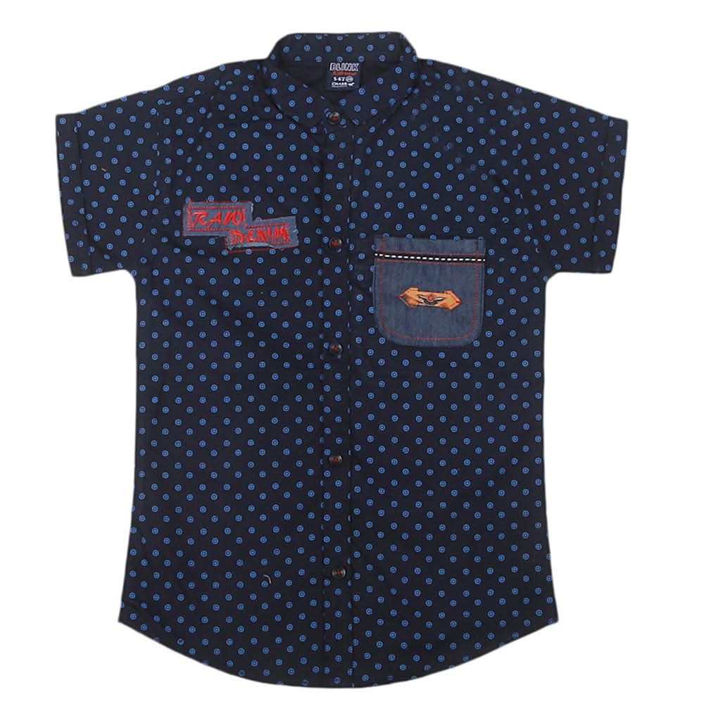 Boys Half Sleeves Casual Shirt - Navy Blue, Kids Clothes & Accessories, Chase Value, Chase Value