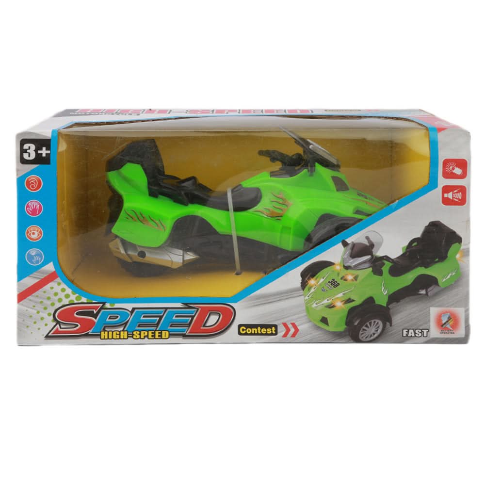 Friction High Speed Bike With Music - Green, Kids, Non-Remote Control, Chase Value, Chase Value