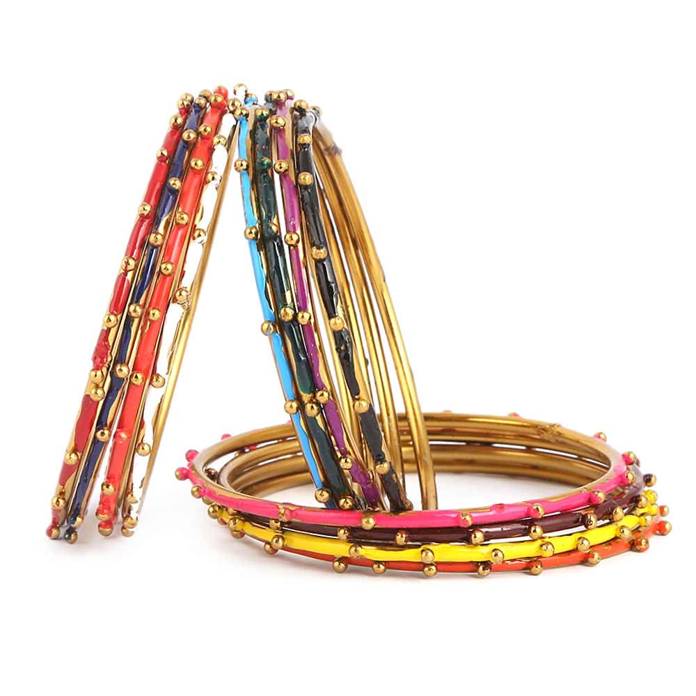 Girl's Fancy Bangles 12 Pcs - Multi - test-store-for-chase-value