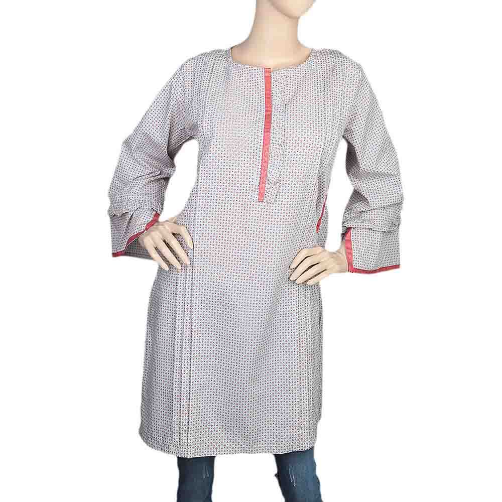 Women's Cotton Plain Kurti - Grey, Women, Ready Kurtis, Chase Value, Chase Value
