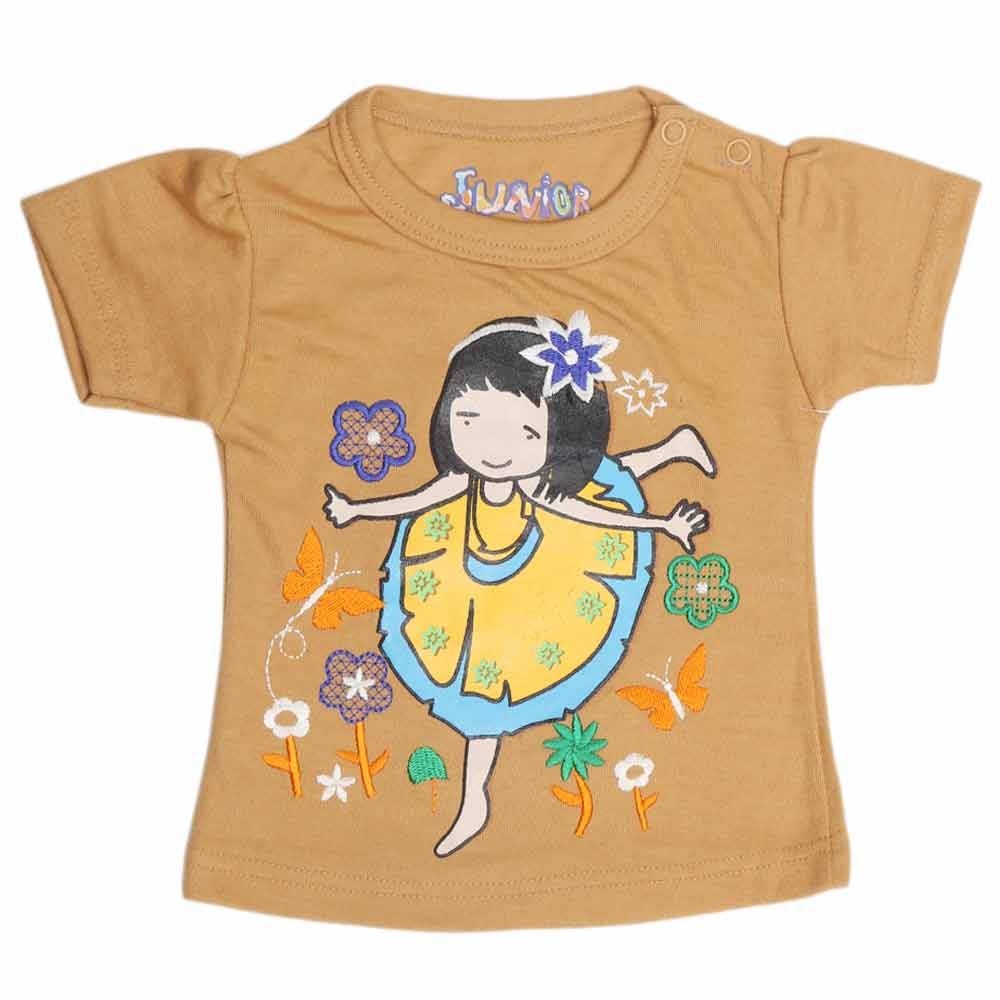 Newborn Girl's T-Shirt - Camel - test-store-for-chase-value