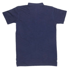 Boys Eminent Sherwani Collar T-Shirt - Navy Blue, Kids, Boys T-Shirts, Chase Value, Chase Value