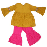 Girls Embroidered Cotton Suit 2 Pcs - Mustard, Kids, Girls Sets And Suits, Chase Value, Chase Value
