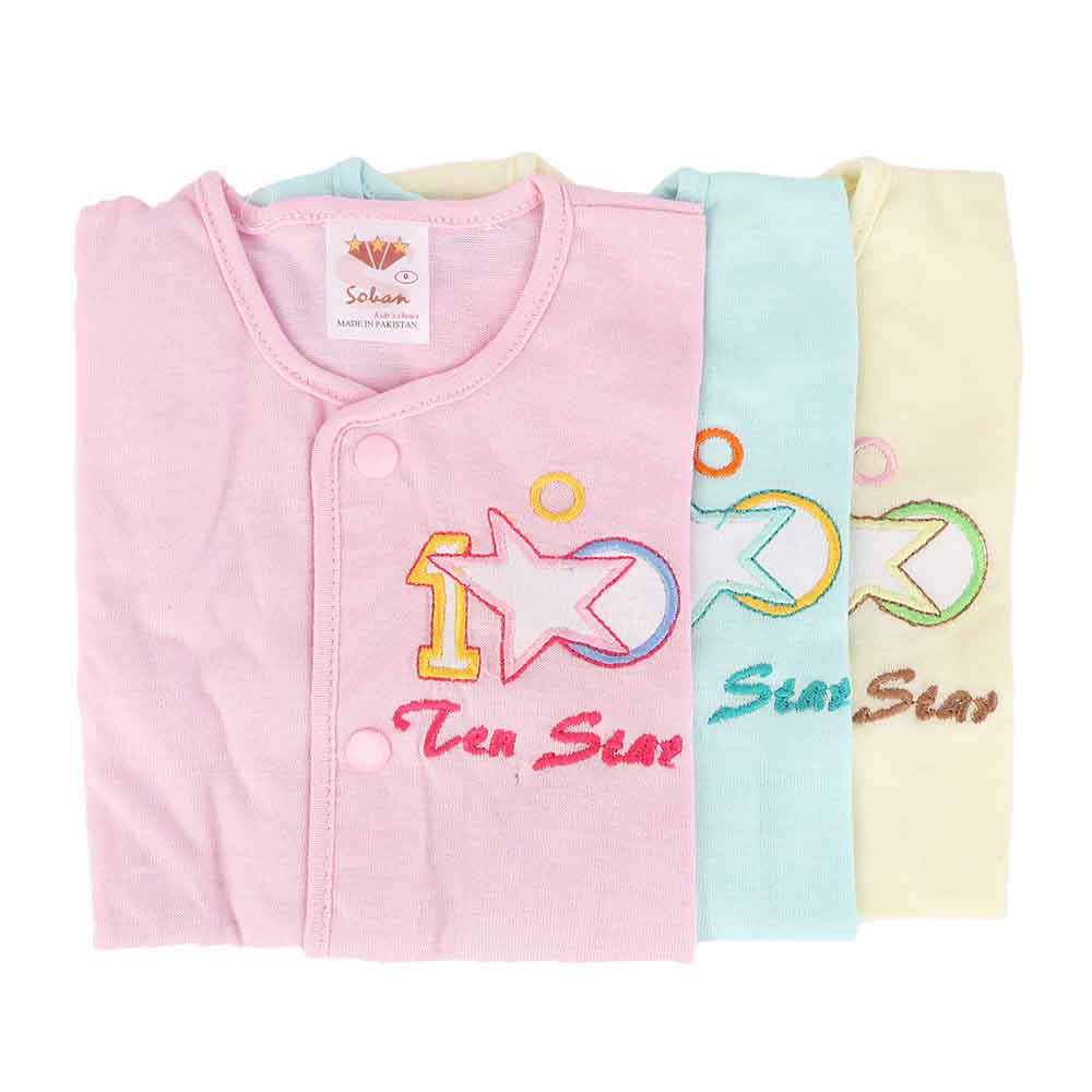 New Born 3 Pcs Jhabla Suit - Multi, Kids, NB Boys Sets And Suits, Kids, NB Girls Sets And Suits, Chase Value, Chase Value