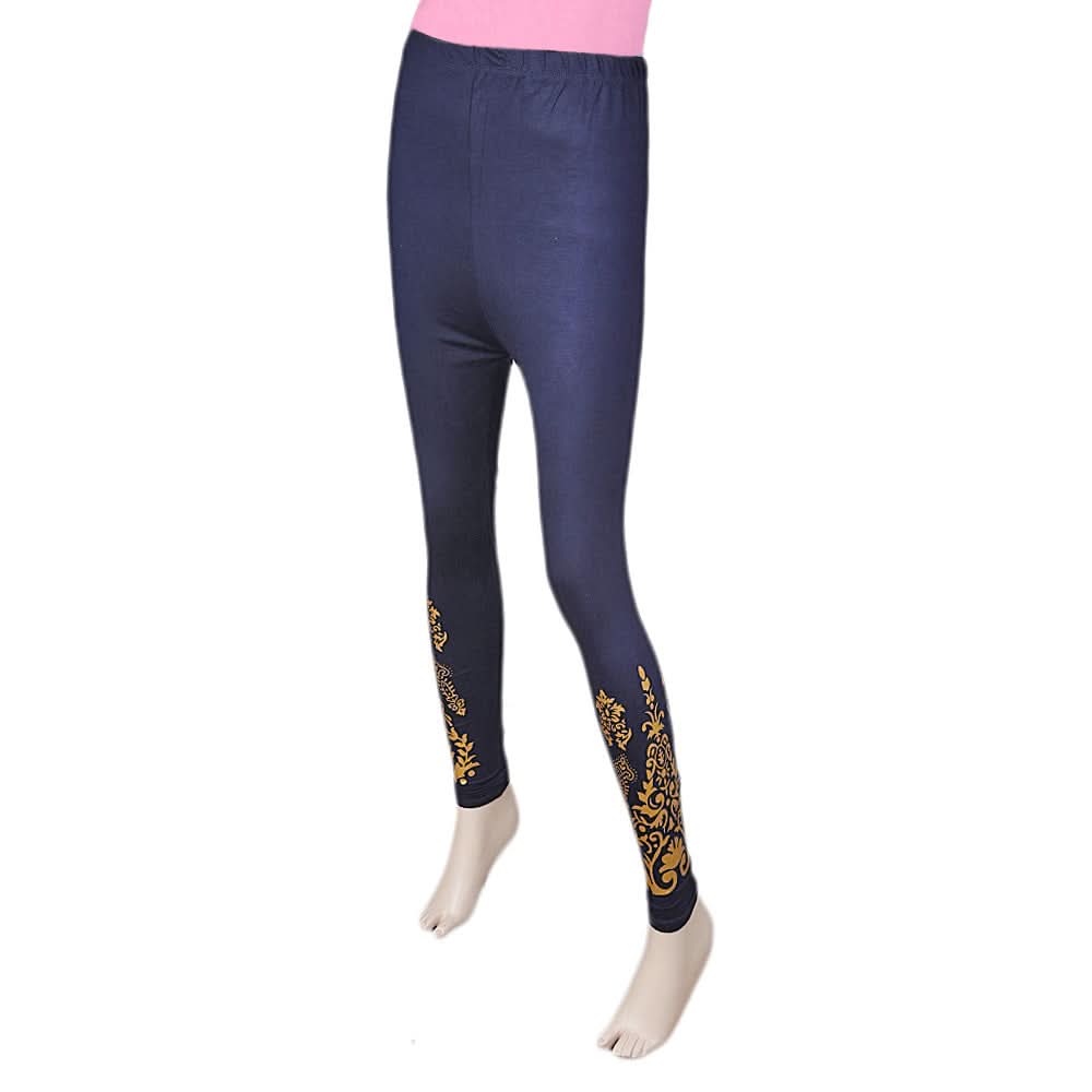Women's Printed Tight- Navy Blue, Women, Pants & Tights, Chase Value, Chase Value