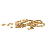 Women's Fancy Bangles 4 Pcs - Golden - test-store-for-chase-value