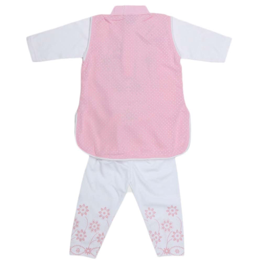 Girls Embroidered Cotton Suit 2 Pcs - Pink, Kids, Girls Sets And Suits, Chase Value, Chase Value