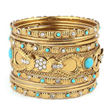 Women's Fancy Bangles 11 Pcs - Golden - test-store-for-chase-value