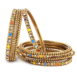 Women's Fancy Bangles 12 Pcs - Golden - test-store-for-chase-value