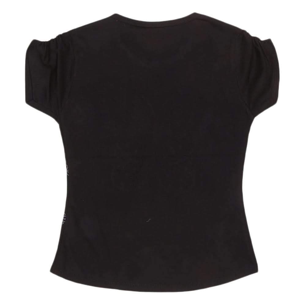Girls Half Sleeve Fancy T-Shirt - Black, Kids, Girls T-Shirts, Chase Value, Chase Value