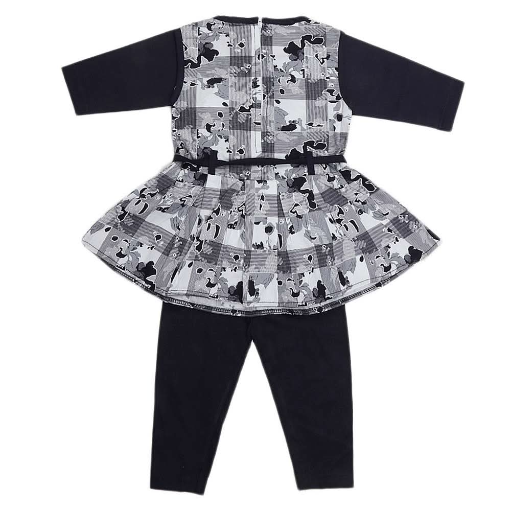 Girls Embroidered Cotton Suit 2 Pcs - Navy Blue, Kids, Girls Sets And Suits, Chase Value, Chase Value