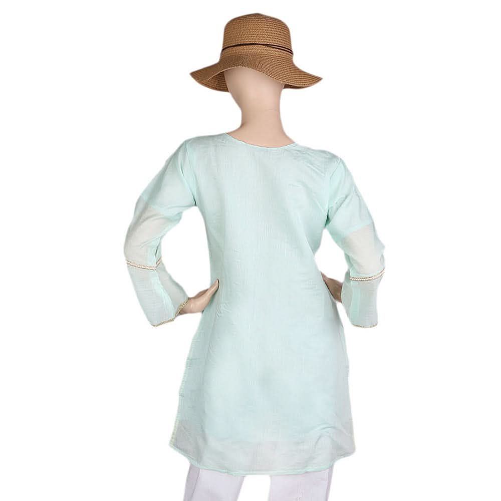 Women's Fancy Embroidered Kurti - Cyan, Women, Ready Kurtis, Chase Value, Chase Value