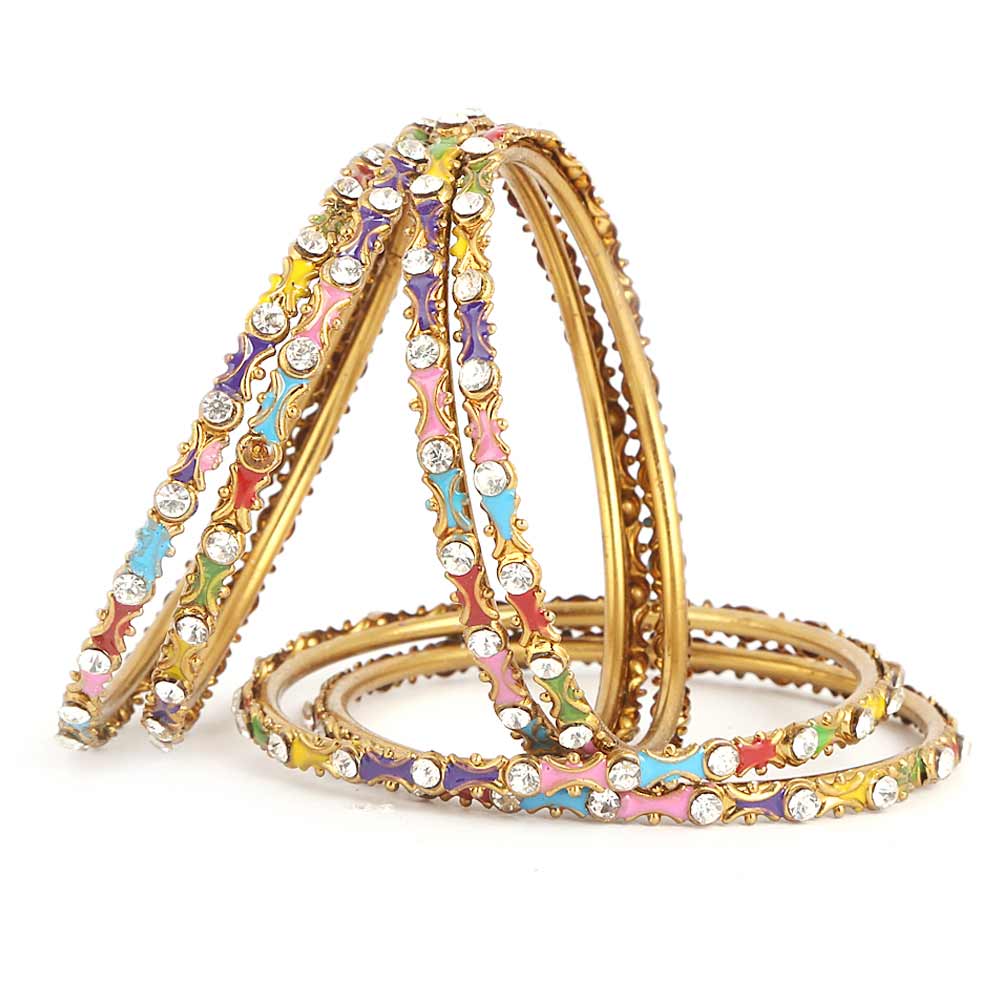 Girl's Fancy Bangles 6 Pcs - Multi - test-store-for-chase-value