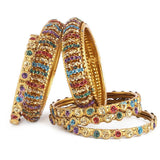 Women's Fancy Bangles 6 Pcs - Golden - test-store-for-chase-value
