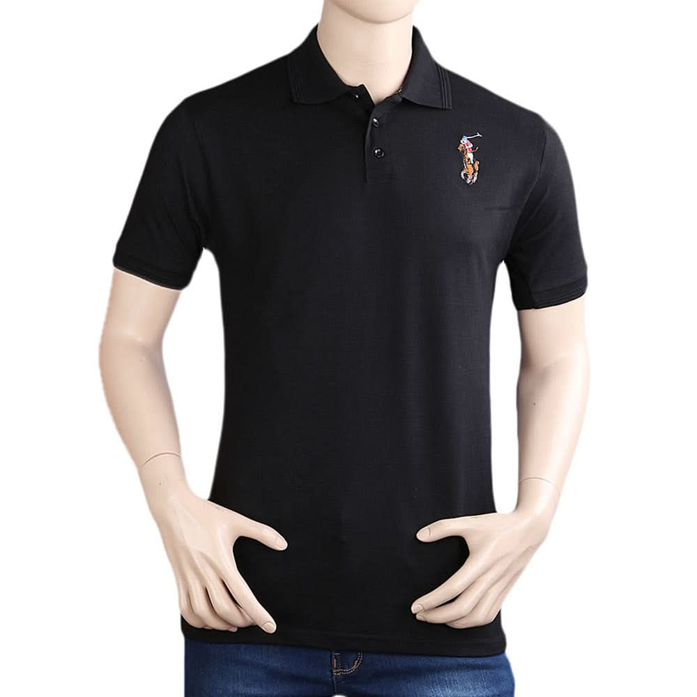 Men's Half Sleeves Polo T-Shirt - Black, Men, T-Shirts And Polos, Chase Value, Chase Value