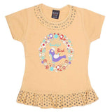 Girls Half Sleeve Printed T-Shirt - Mustard, Kids, Girls T-Shirts, Chase Value, Chase Value