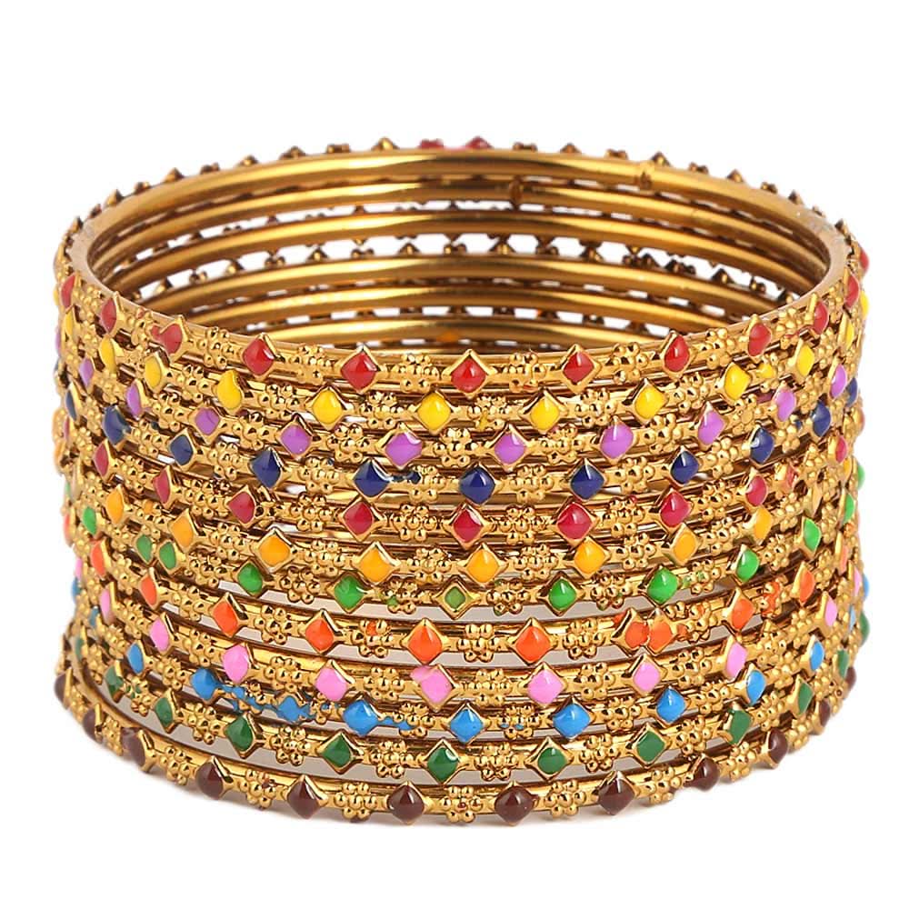 Women's Fancy Bangles 12 Pcs - Multi - test-store-for-chase-value
