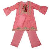 Girls Embroidered Cotton Suit 3 Pcs - Pink, Kids, Girls Sets And Suits, Chase Value, Chase Value