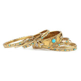 Women's Fancy Bangles 11 Pcs - Golden - test-store-for-chase-value