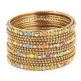 Women's Fancy Bangles 12 Pcs - Golden - test-store-for-chase-value
