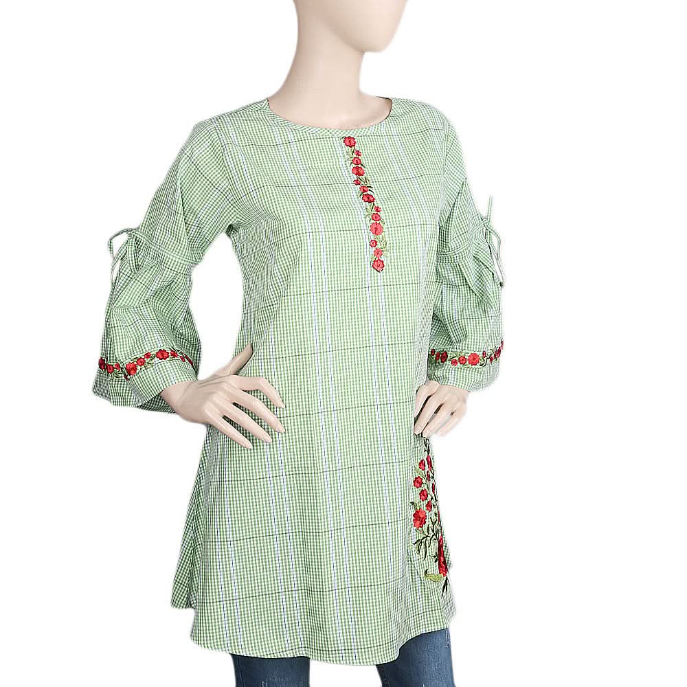 Women's Strip Cotton Kurti - Green, Women, Ready Kurtis, Chase Value, Chase Value