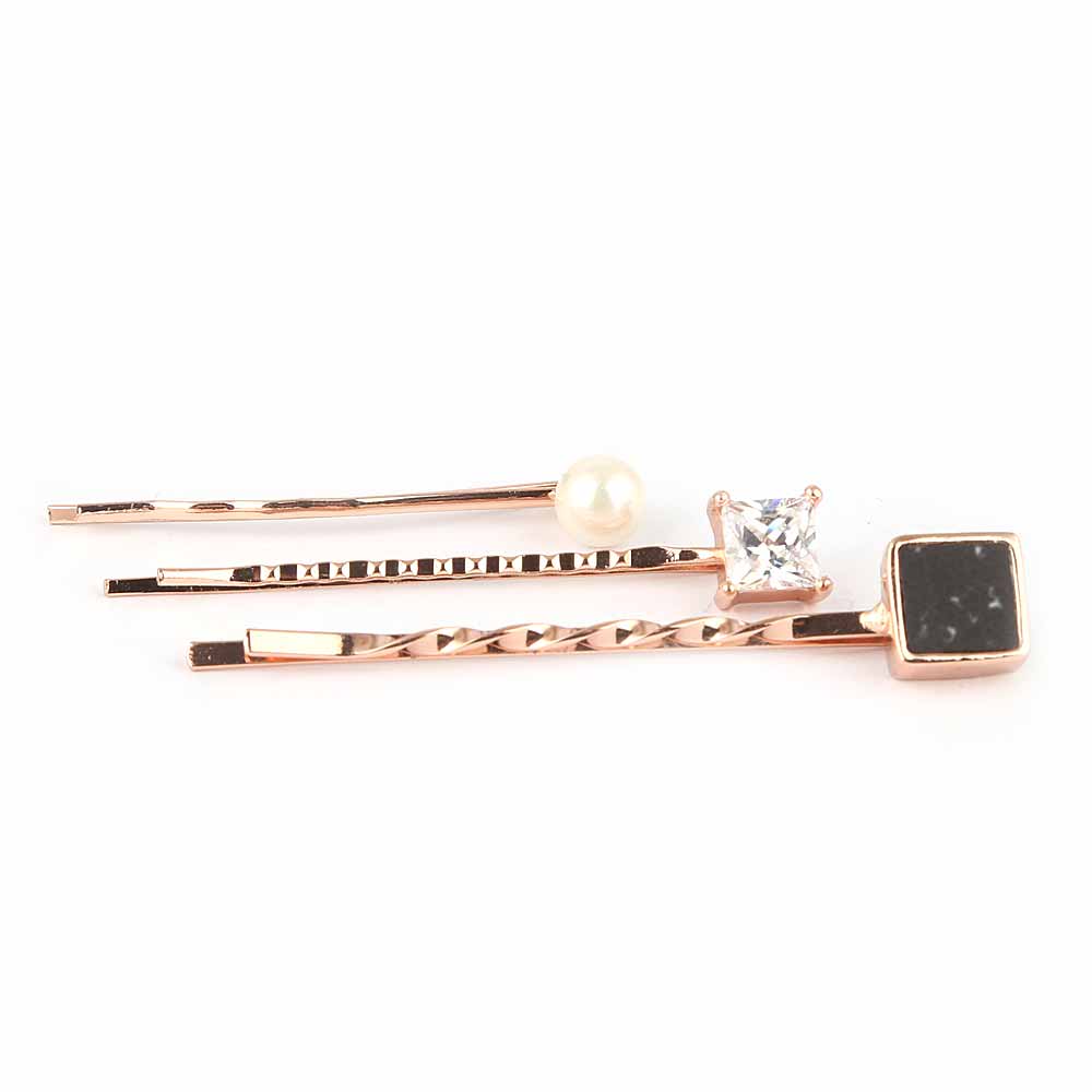 Women's Hair Pin 3 Pcs - Golden, Women, Hair And Head Jewellery, Chase Value, Chase Value