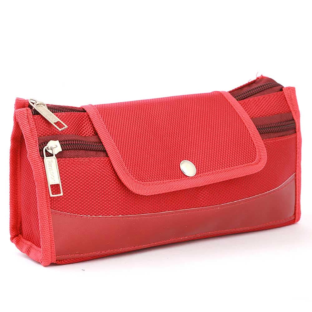 Pencil Pouch (IC-7) - Red, Kids, Pencil Boxes And Stationery Sets, Chase Value, Chase Value