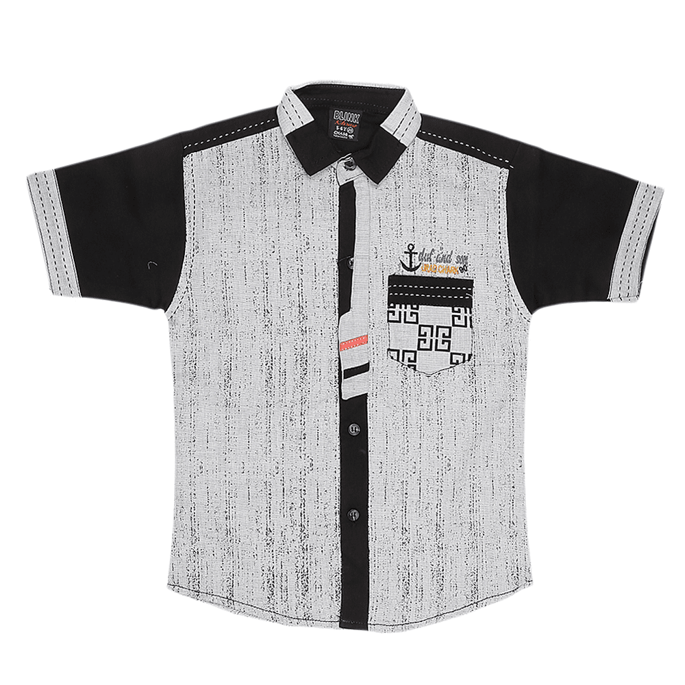Boys Casual Shirt - Black - test-store-for-chase-value