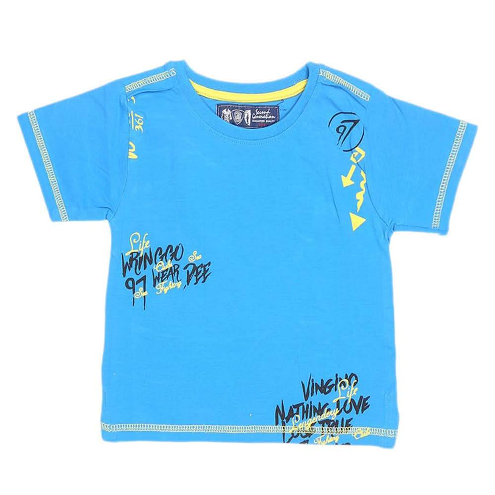 Boys Half Sleeves T-Shirt - Blue - test-store-for-chase-value