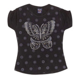 Girls Half Sleeve Fancy T-Shirt - Black, Kids, Girls T-Shirts, Chase Value, Chase Value