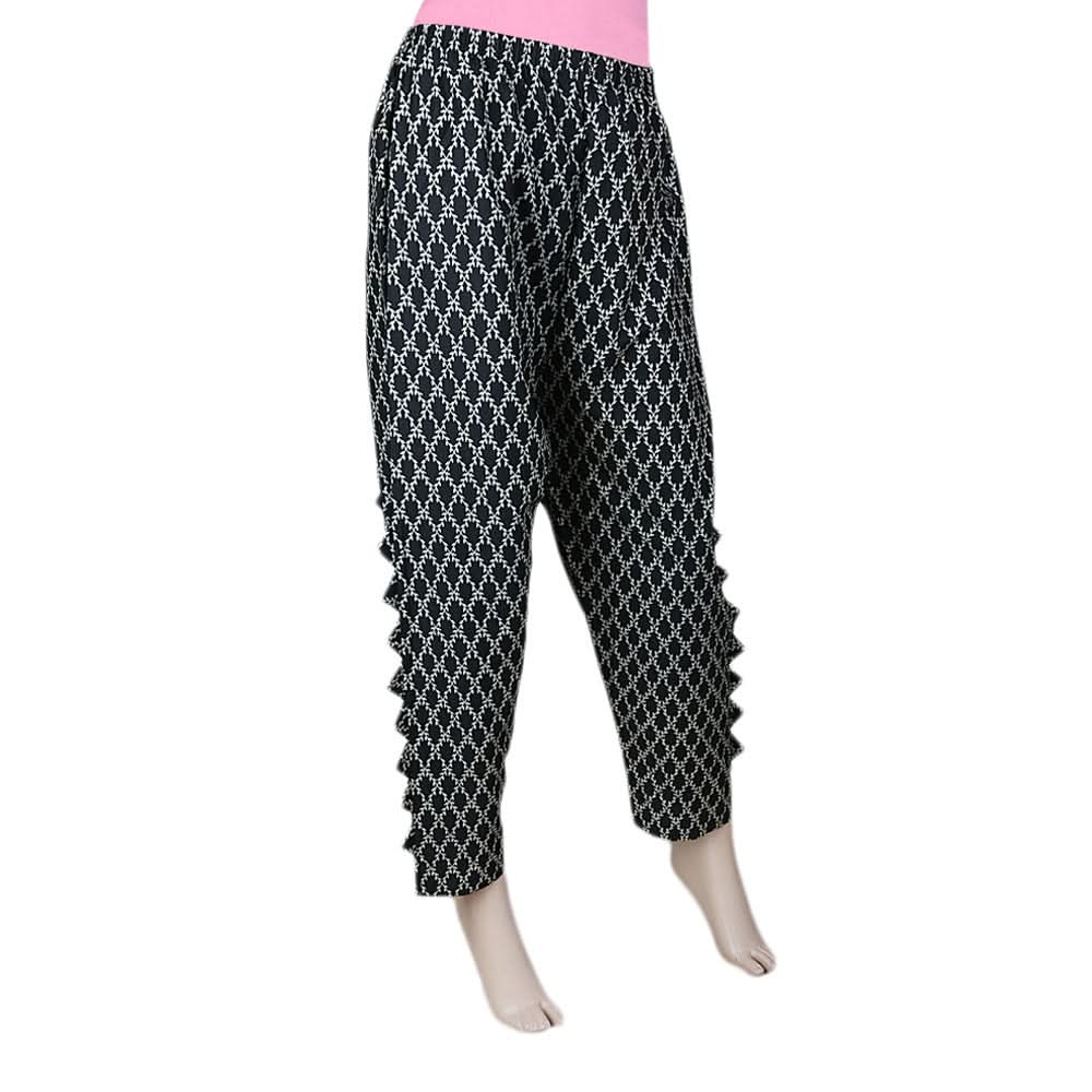 Women's Printed Woven Trouser - Black, Women, Pants & Tights, Chase Value, Chase Value