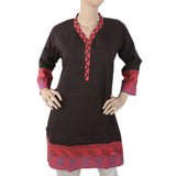 Women's Printed Cotton Kurti - Black, Women, Ready Kurtis, Chase Value, Chase Value