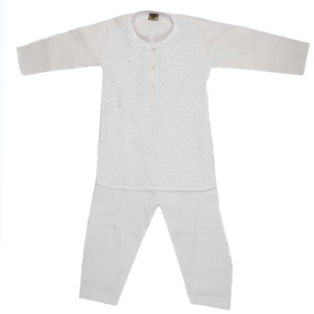 Boys Chicken Shalwar Suit - White, Kids, Boys Shalwar Kameez, Chase Value, Chase Value