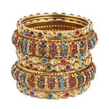 Women's Fancy Bangles 6 Pcs - Golden - test-store-for-chase-value