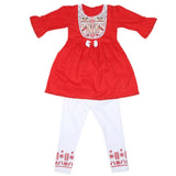 Girls Embroidered Cotton Suit 2 Pcs - Red, Kids, Girls Sets And Suits, Chase Value, Chase Value