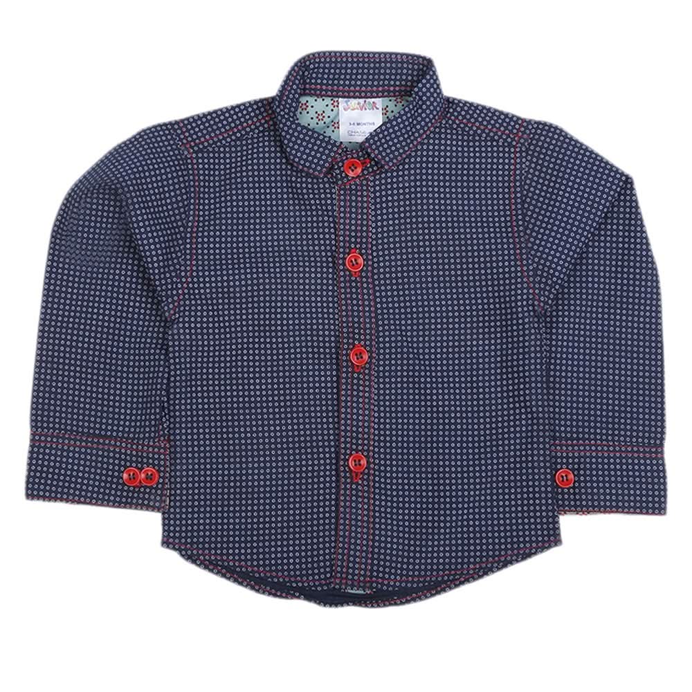 Newborn Full Sleeves Casual Shirt - Dark Blue, Kids, NB Boys Shirts And T-Shirts, Chase Value, Chase Value