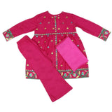 Girls Embroidered Cotton Suit 3 Pcs - Dark Pink, Kids, Girls Sets And Suits, Chase Value, Chase Value