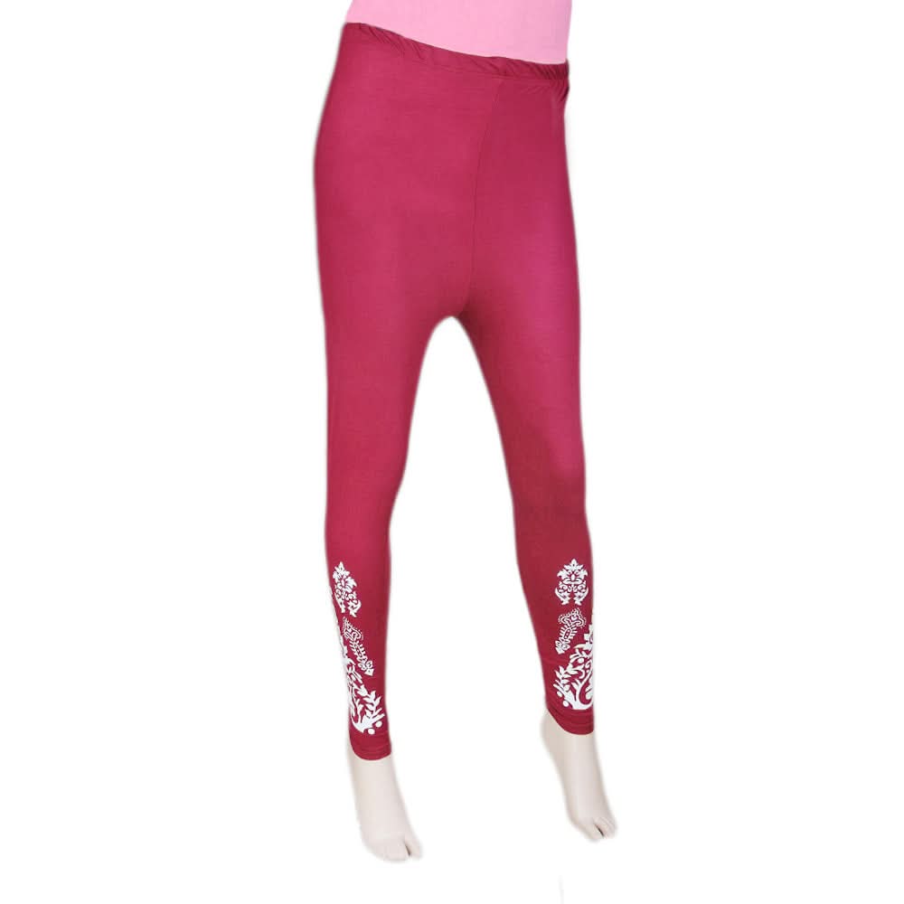 Women's Printed Tight- Maroon, Women, Pants & Tights, Chase Value, Chase Value