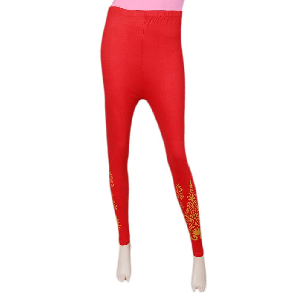 Women's Printed Tight- Red, Women, Pants & Tights, Chase Value, Chase Value