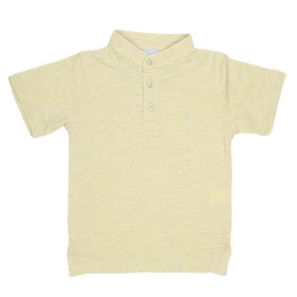 Boys Eminent Sherwani Collar T-Shirt - Yellow, Kids, Boys T-Shirts, Chase Value, Chase Value