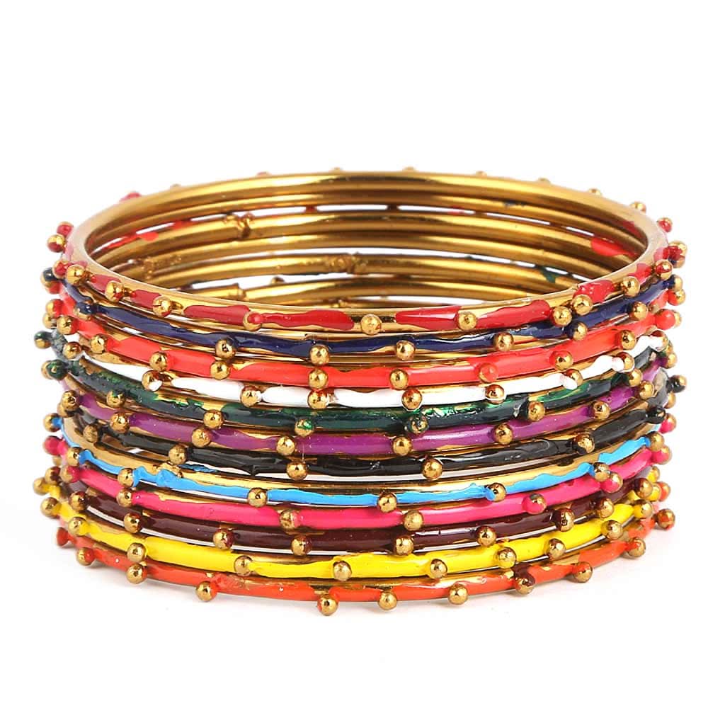 Girl's Fancy Bangles 12 Pcs - Multi - test-store-for-chase-value