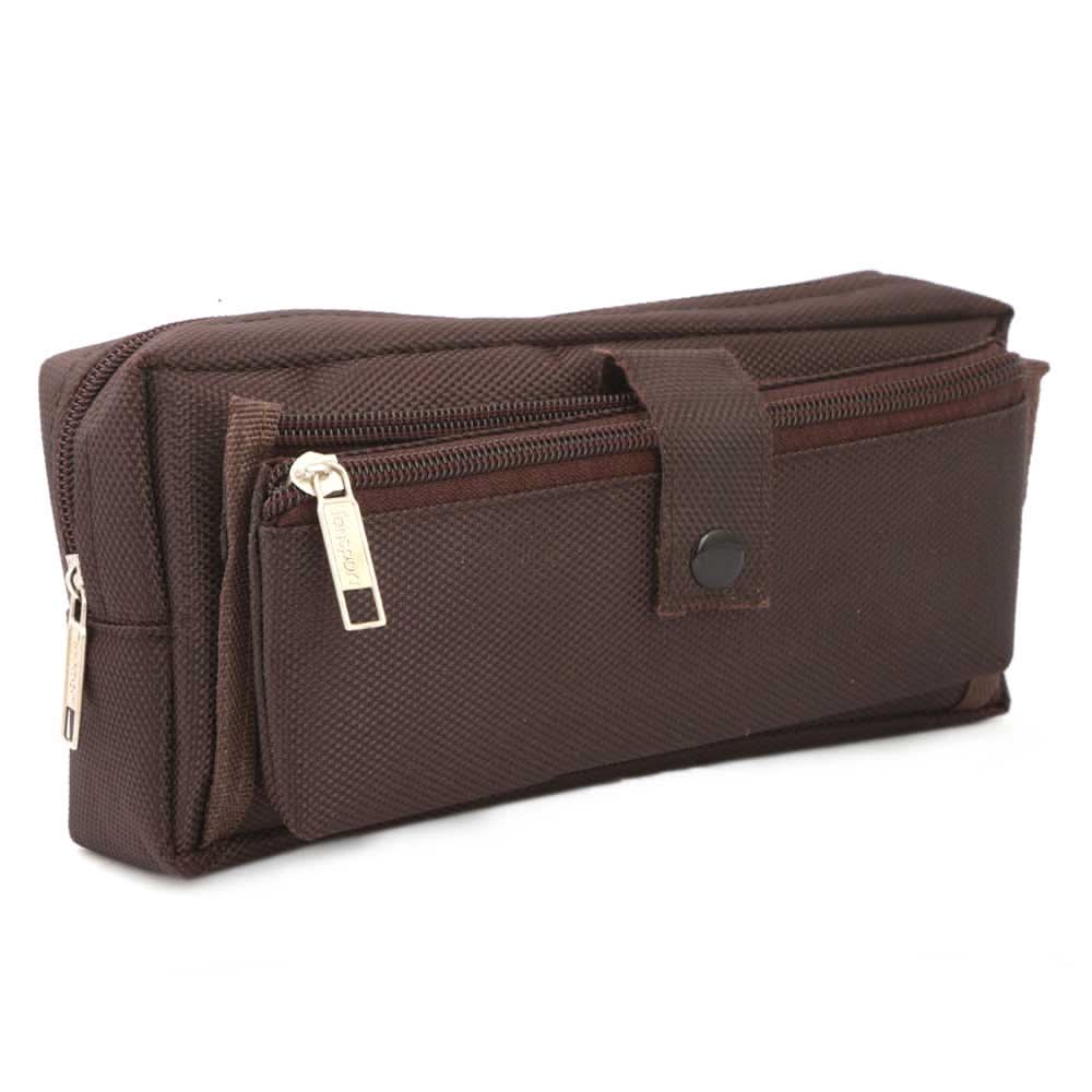Pencil Pouch (IC-15) - Dark Brown, Kids, Pencil Boxes And Stationery Sets, Chase Value, Chase Value