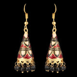 Women's Fancy Ear Jhumki - Golden - Black, Jewellery, Chase Value, Chase Value