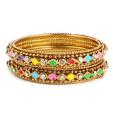 Women's Fancy Bangles 2 Pcs - Golden - test-store-for-chase-value