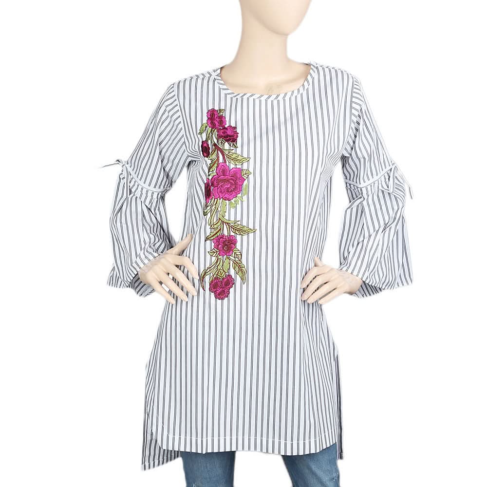 Women's Embroidered Kurti - Grey, Women, Ready Kurtis, Chase Value, Chase Value