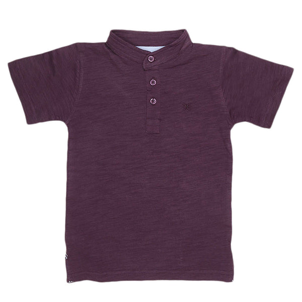 Boys Eminent Sherwani Collar T-Shirt - Purple, Kids, Boys T-Shirts, Chase Value, Chase Value