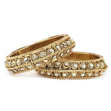 Women's Fancy Bangles 2 Pcs - Golden - test-store-for-chase-value