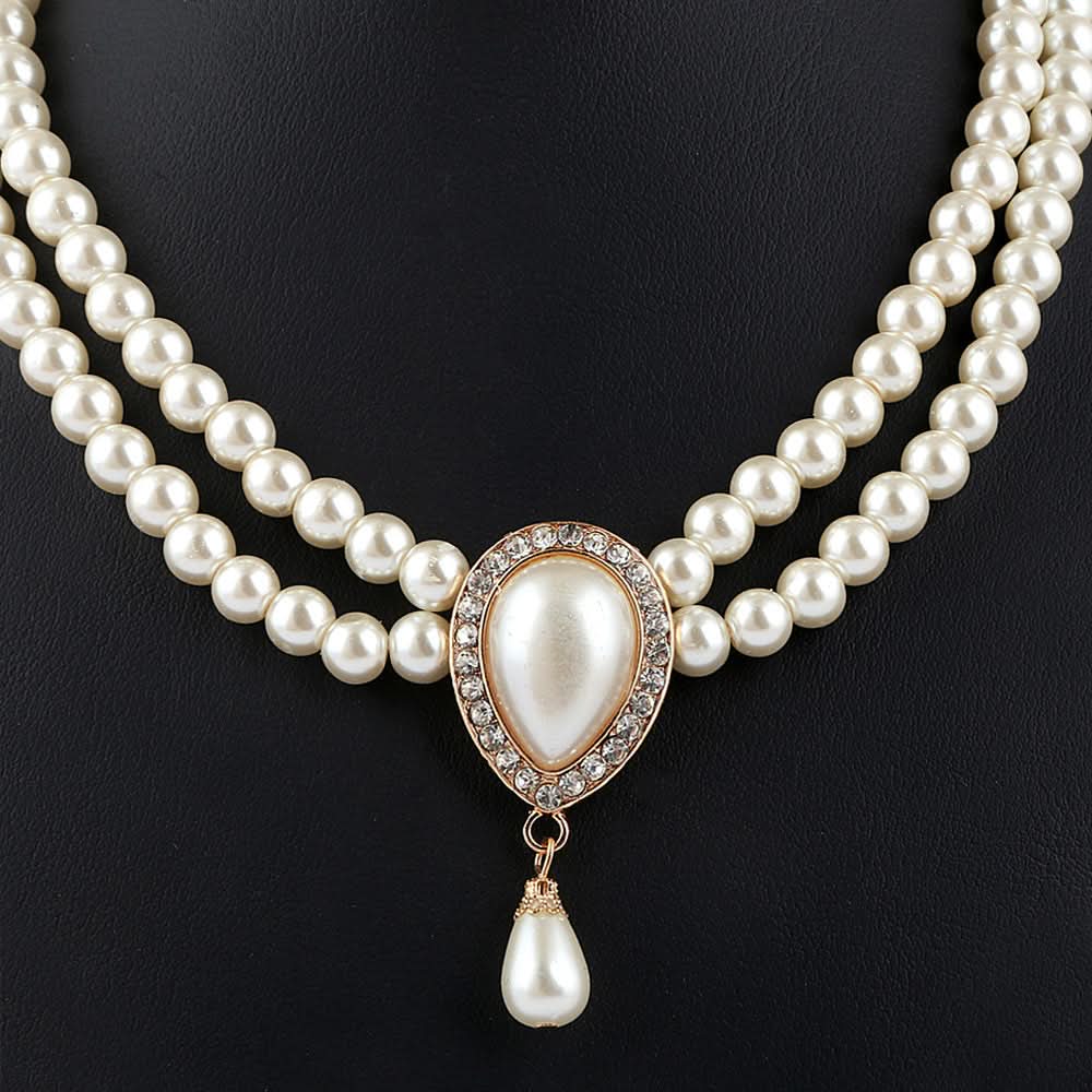 Women's Pearl Locket Set - Golden - test-store-for-chase-value